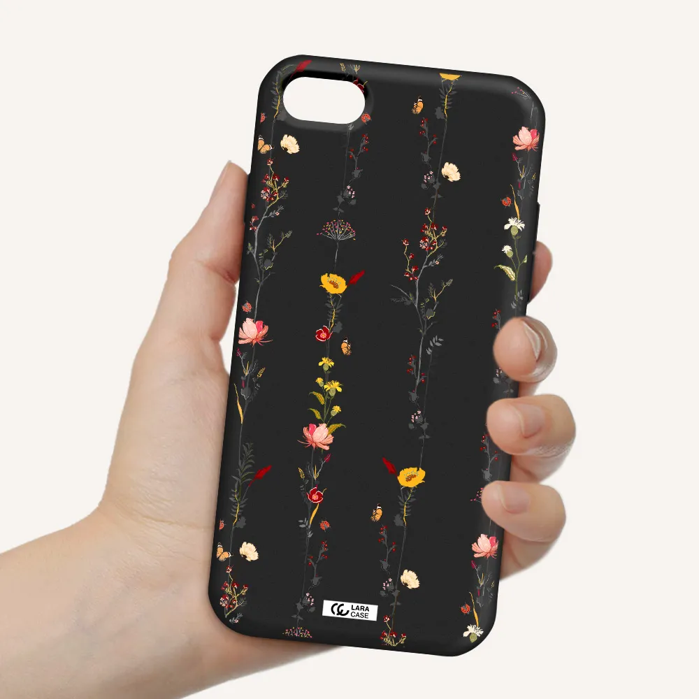 Parallel Flower Apple iPhone 7 Silicone black Case