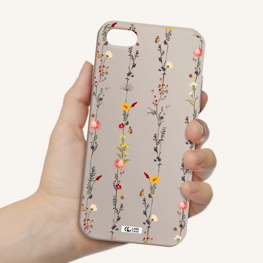 Parallel Flower Apple iPhone 7 Silicone Stone Case
