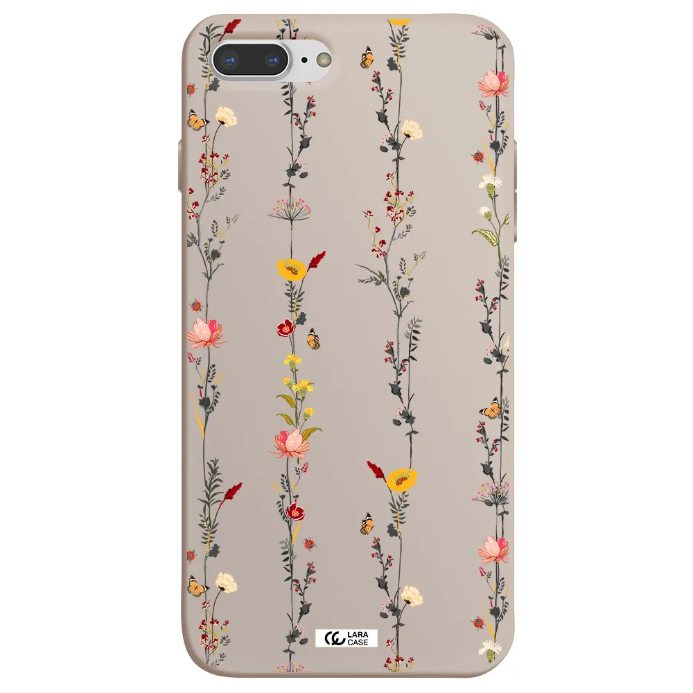 Parallel Flower Apple iPhone 8 plus Silicone Stone Case