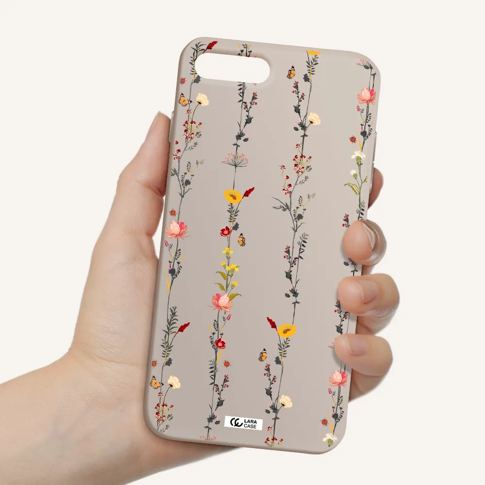 Parallel Flower Apple iPhone 8 plus Silicone Stone Case