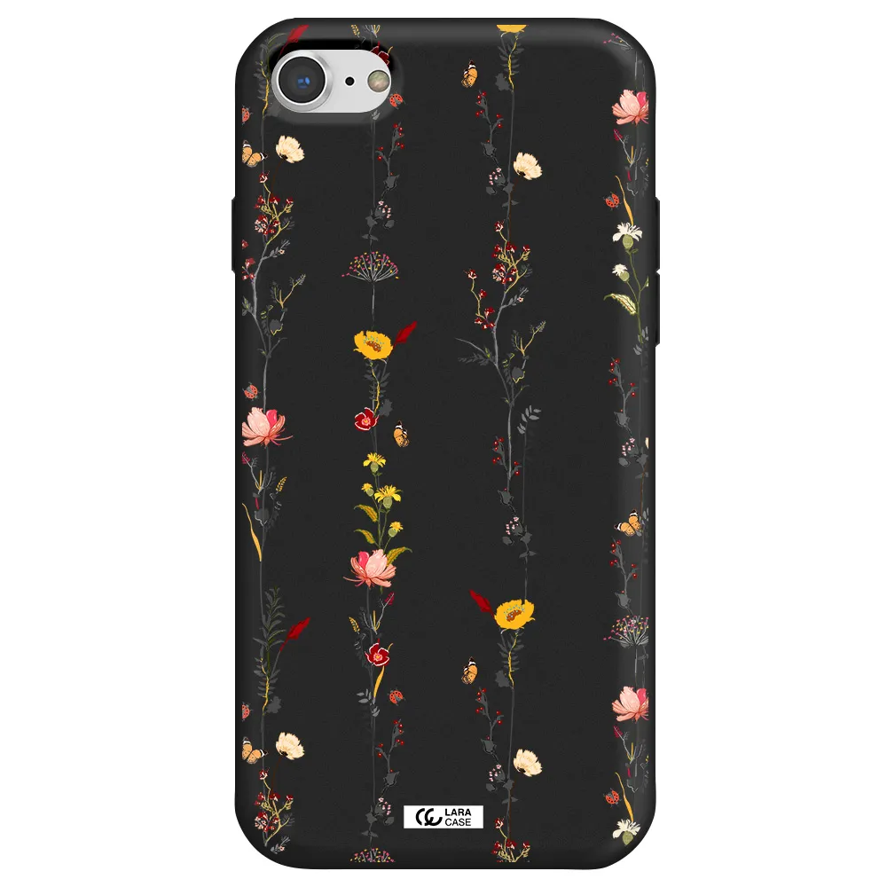 Parallel Flower Apple iPhone 8 Silicone black Case
