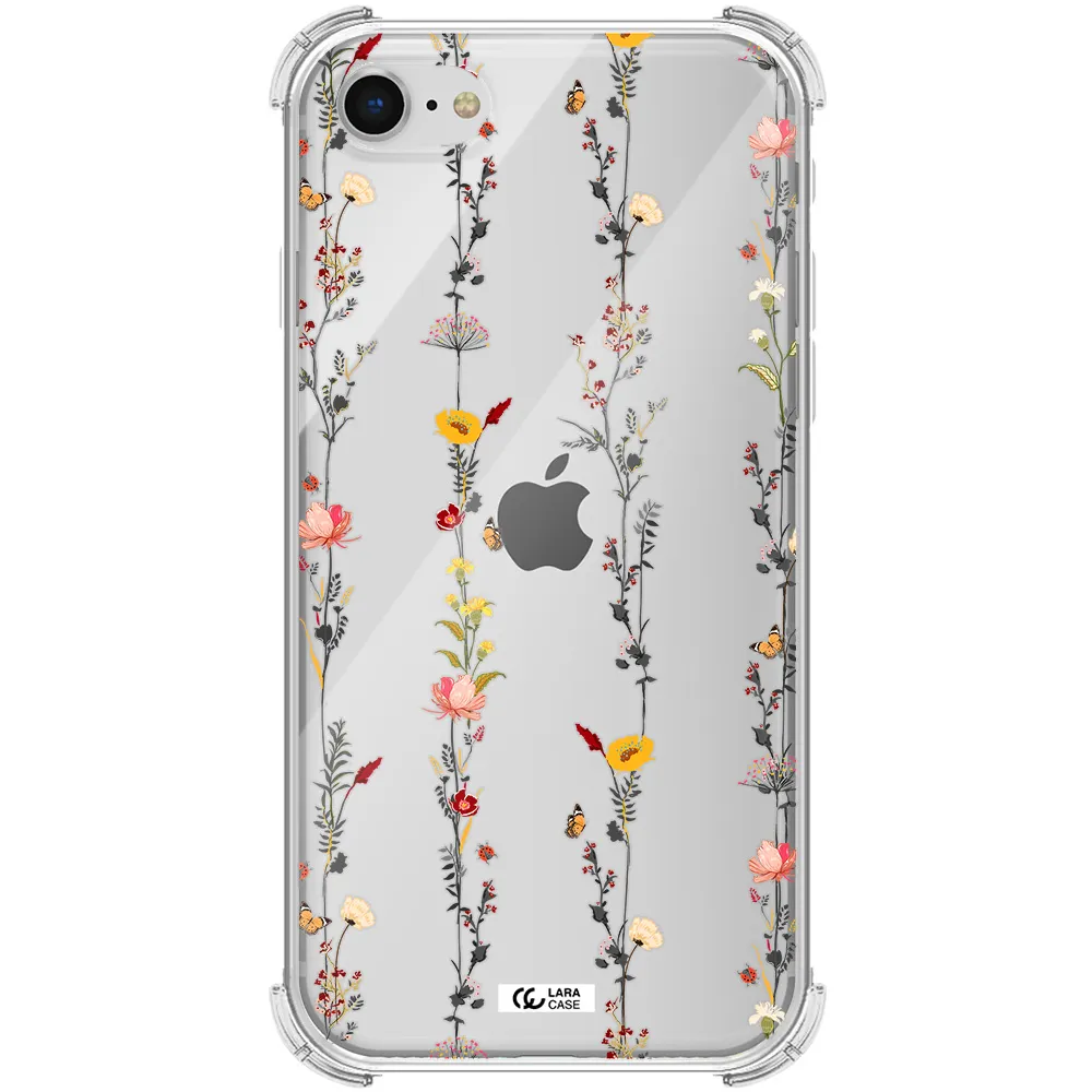 Parallel Flower Apple iPhone se 2020 Clear PC Case
