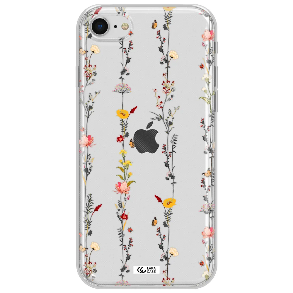 Parallel Flower Apple Iphone Se 2020 Clear Tpu Case