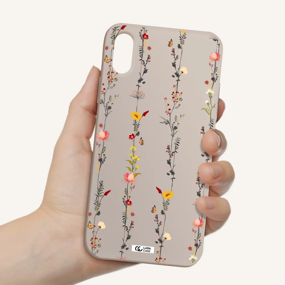 Parallel Flower Apple iPhone X Silicone Stone Case