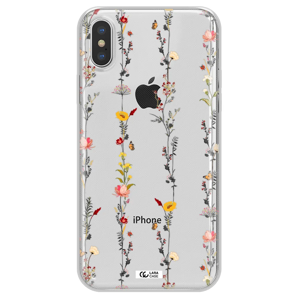 Parallel Flower Apple iPhone XS Clear TPU Case
