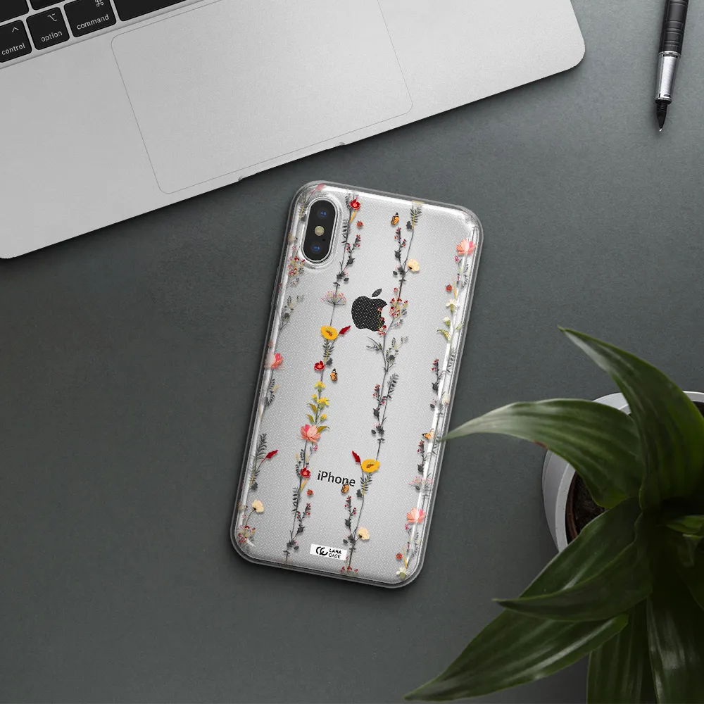 Parallel Flower Apple iPhone XS Clear TPU Case