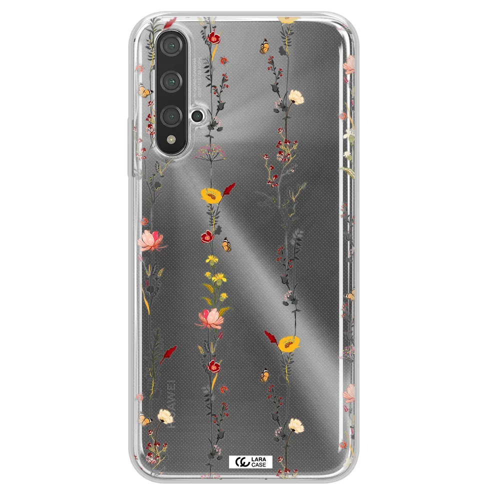 Parallel Flower Huawei Nova 5t Clear TPU Case