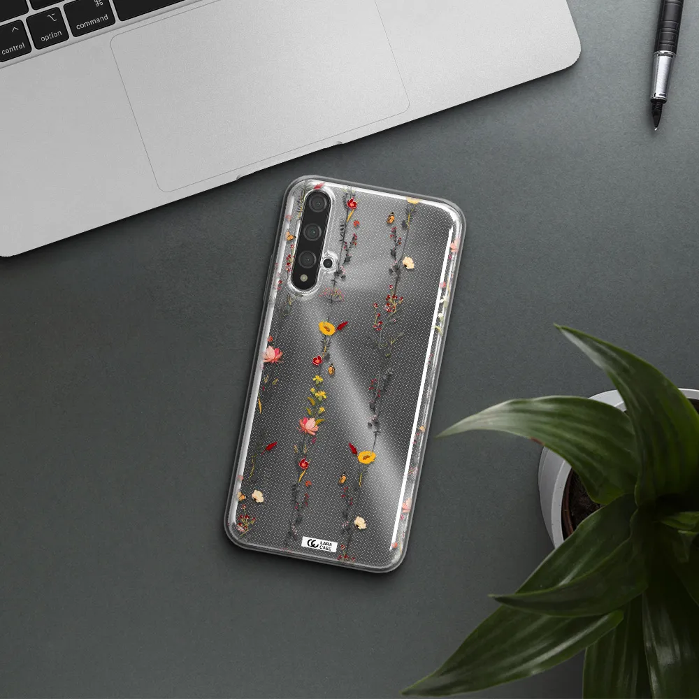 Parallel Flower Huawei Nova 5t Clear TPU Case