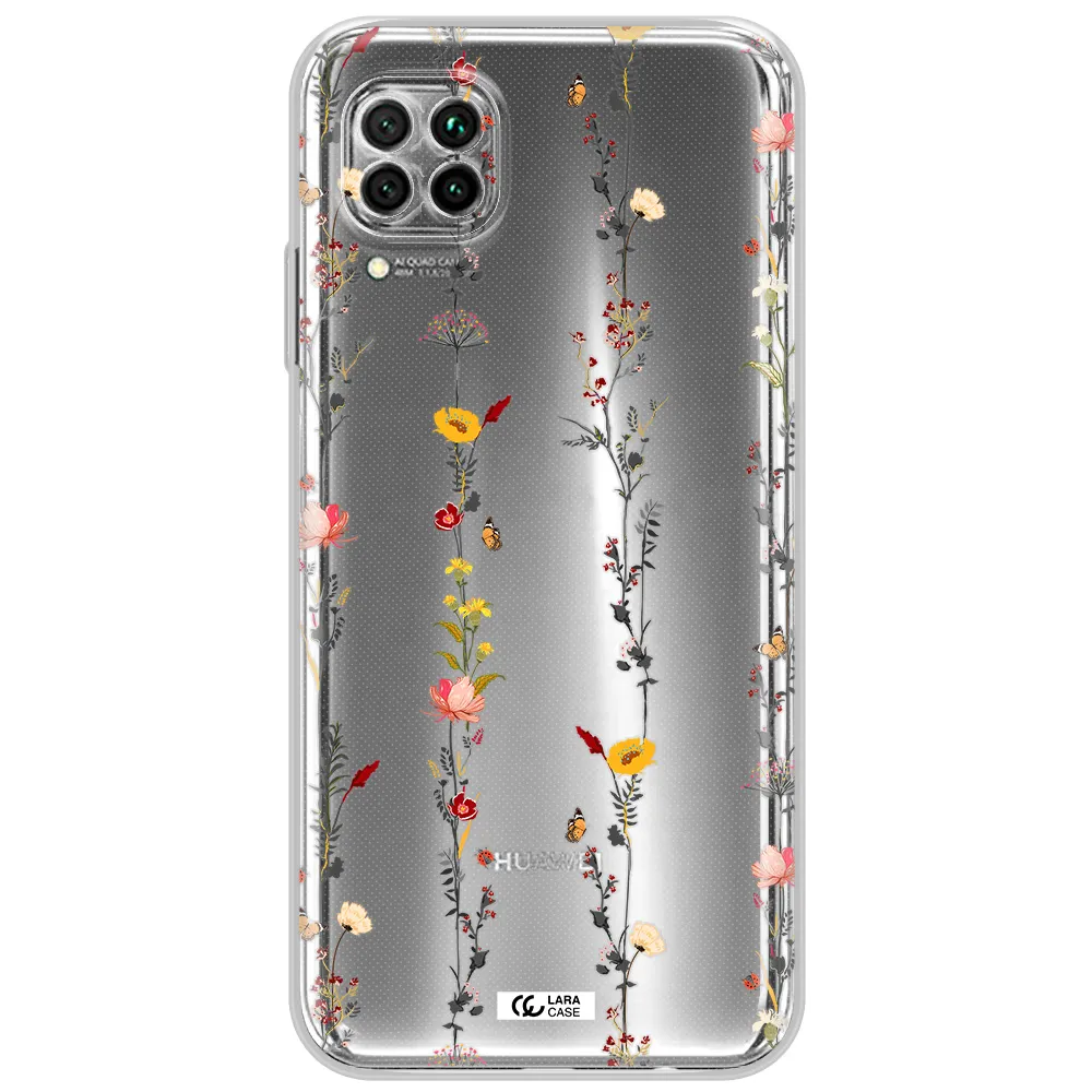 Parallel Flower Huawei Nova 7I Clear Tpu Case