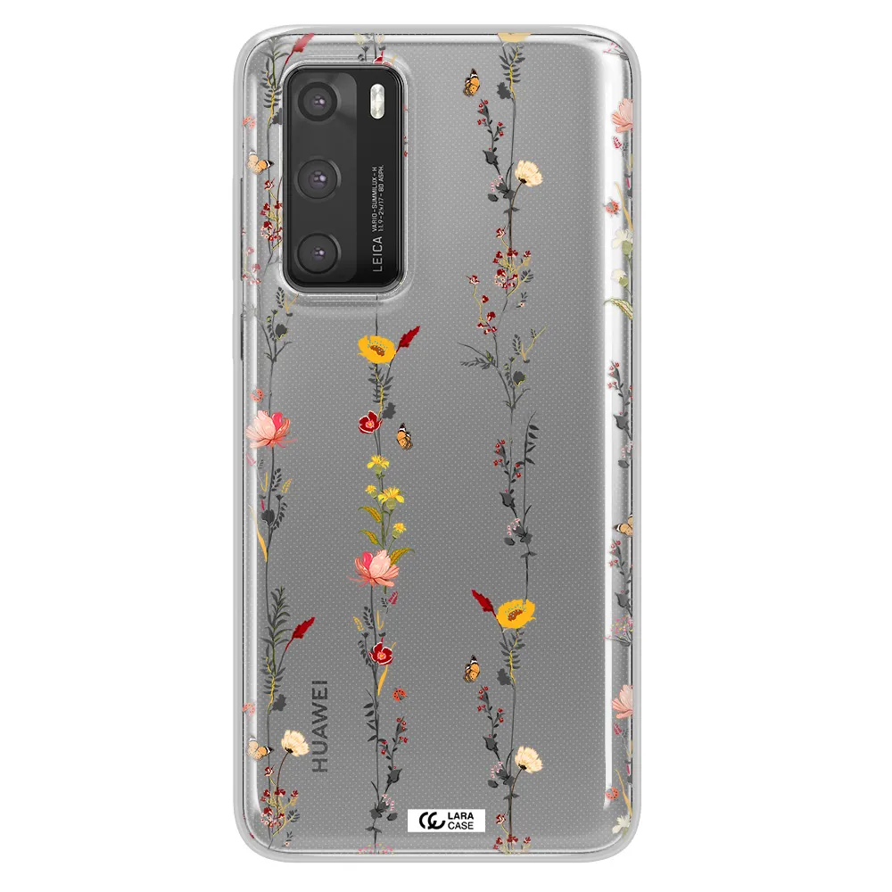Parallel Flower Huawei P40 Clear TPU Case