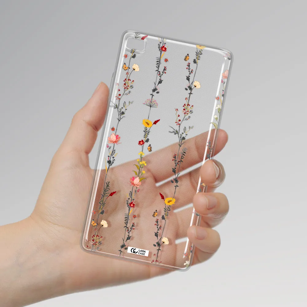 Parallel Flower Huawei P8 Clear TPU Case