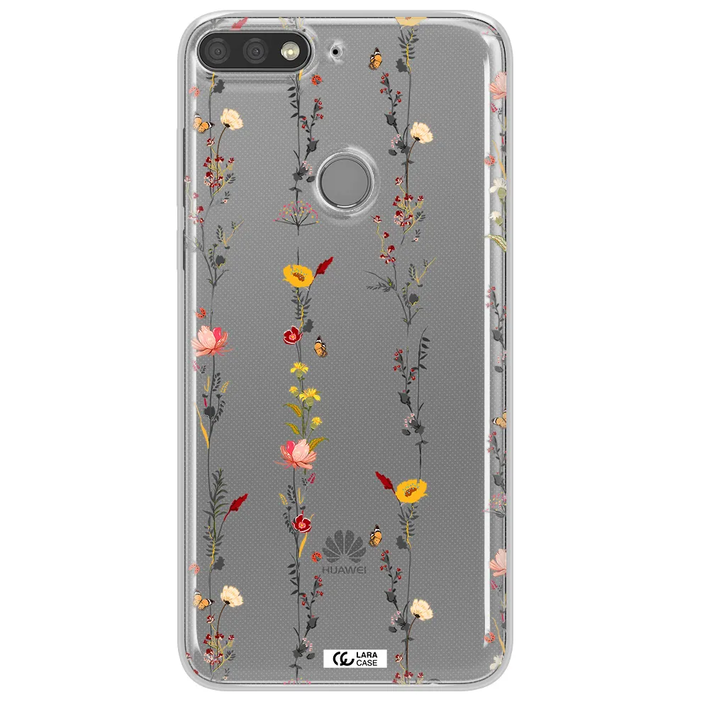 Parallel Flower Huawei Y7 Prime 2018 Clear TPU Case