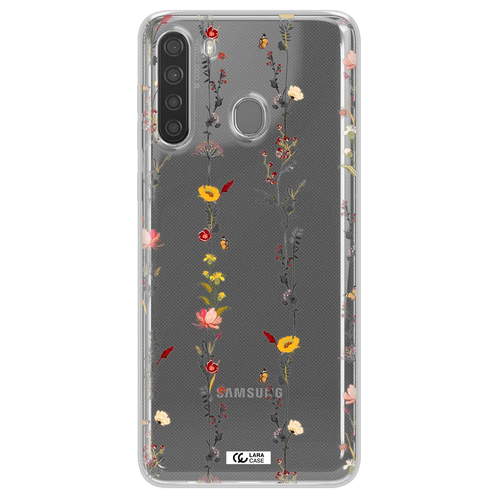 Parallel Flower Samsung A21 Clear TPU Case