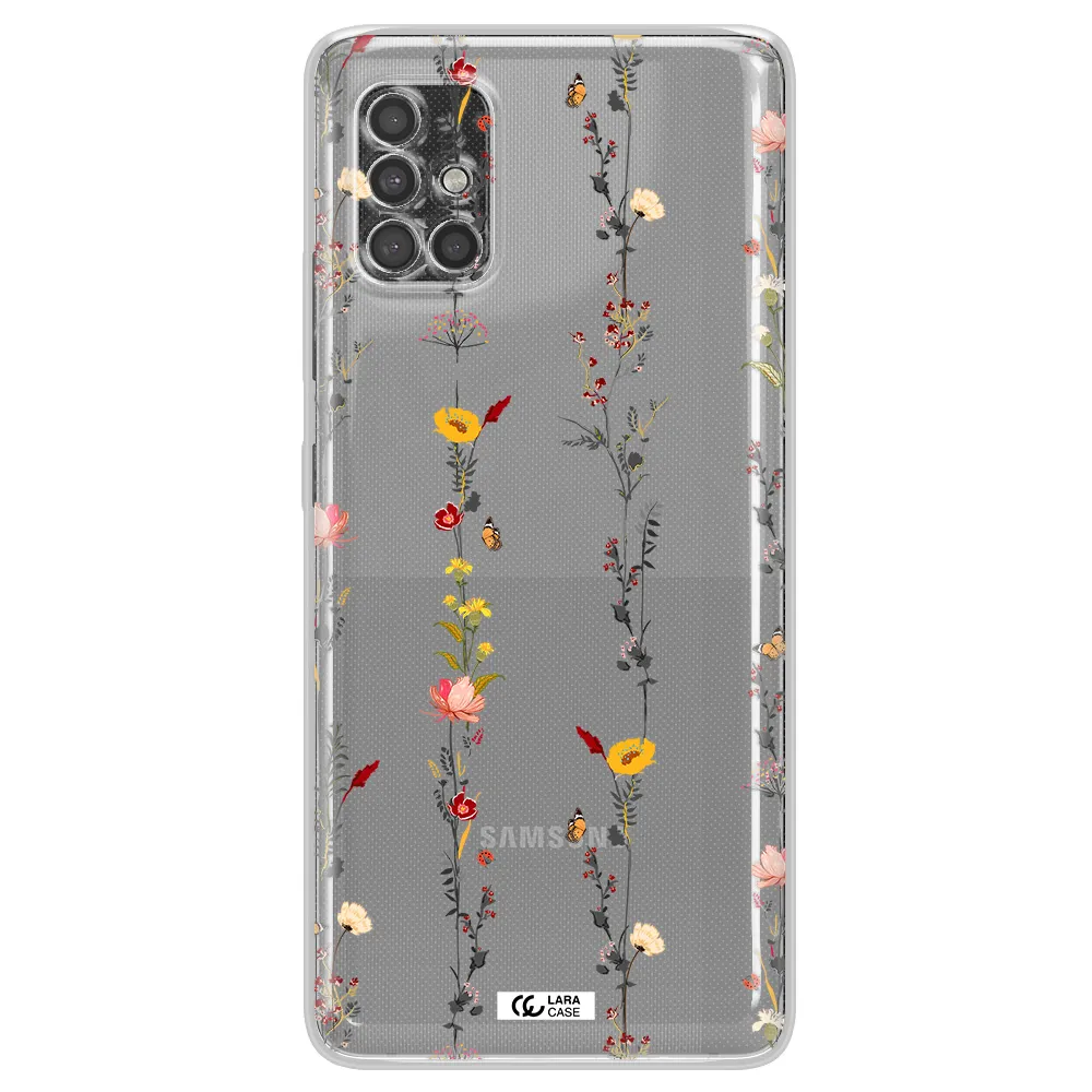 Parallel Flower Samsung A40S Clear Tpu Case