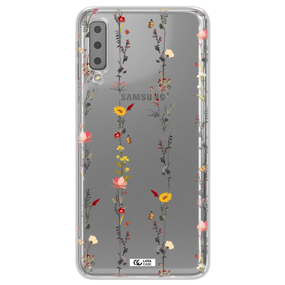 Parallel Flower Samsung A7 2018 Clear TPU Case
