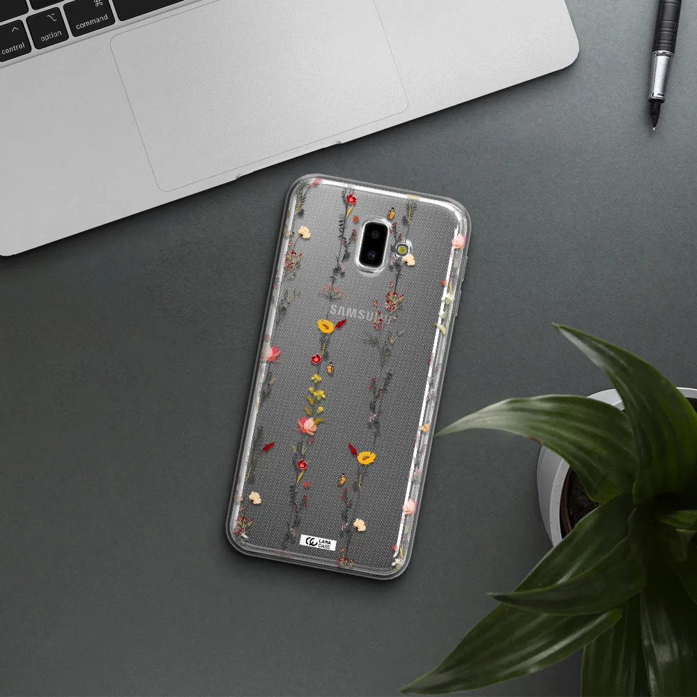 Parallel Flower Samsung J6 Plus Clear TPU Case