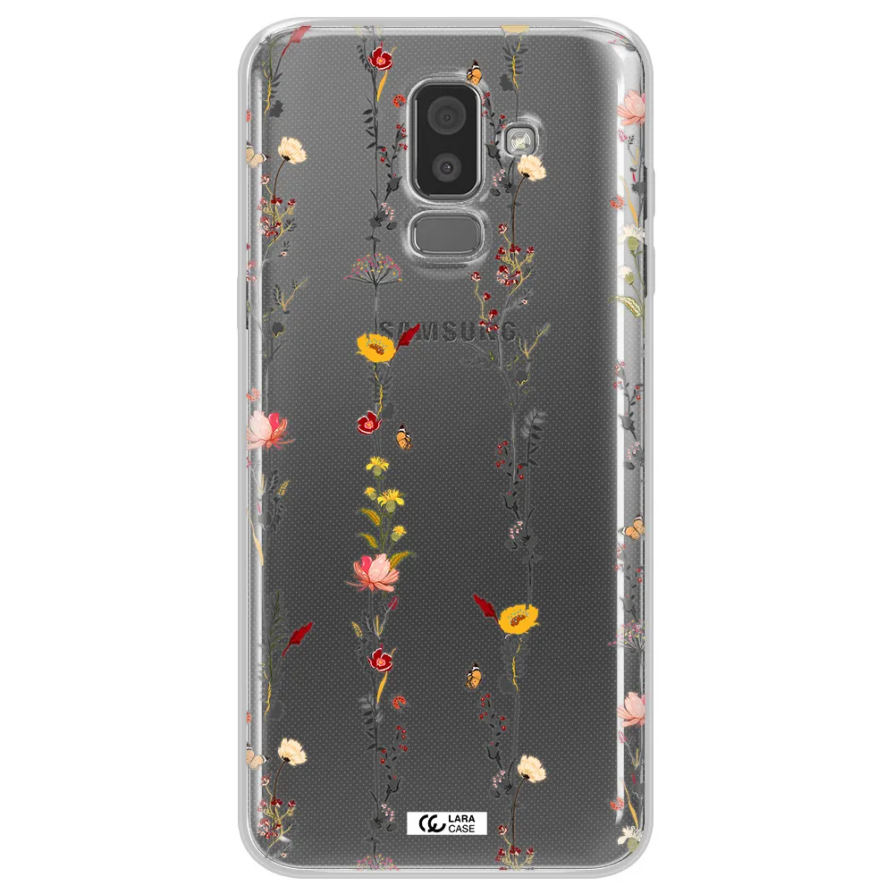 Parallel Flower Samsung J8 Clear TPU Case