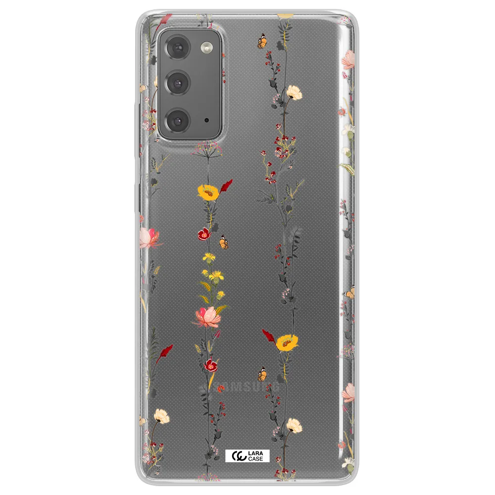 Parallel Flower Samsung Note 20 Clear TPU Case