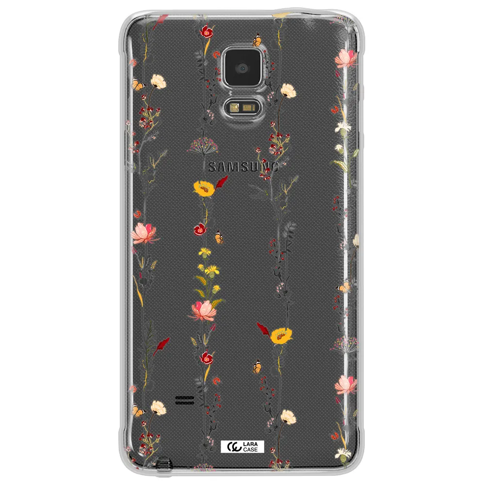Parallel Flower Samsung Note 4 Clear TPU Case