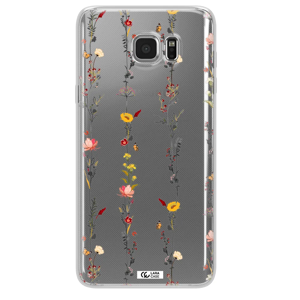 Parallel Flower Samsung Note 5 Clear TPU Case