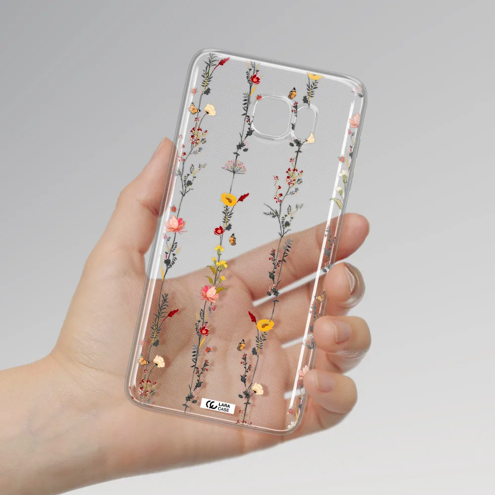 Parallel Flower Samsung Note 5 Clear TPU Case