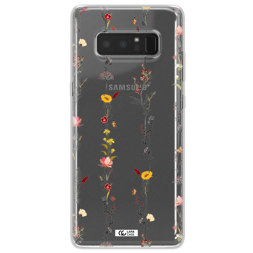 Parallel Flower Samsung Note 8 Clear TPU Case