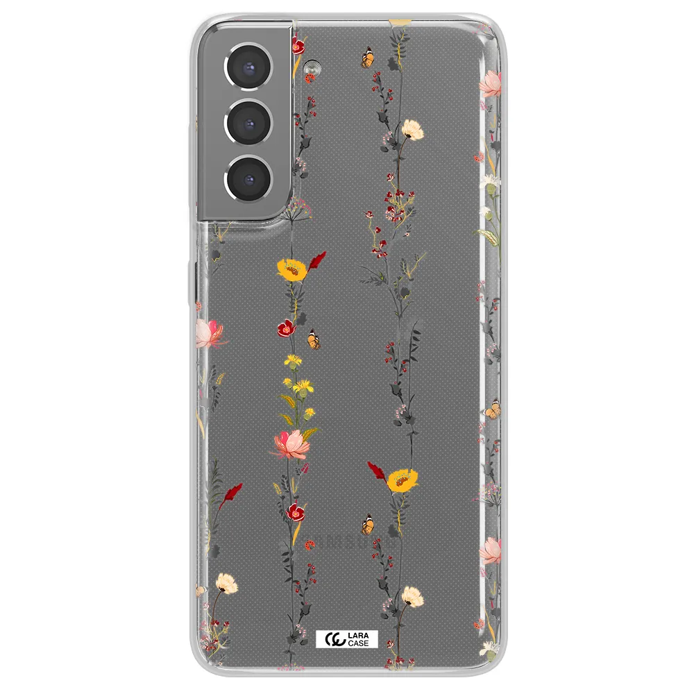 Parallel Flower Samsung S21 Plus Clear TPU Case