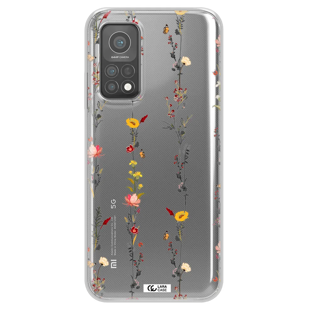 Parallel Flower Xiaomi Mi 10 T Pro Clear TPU Case