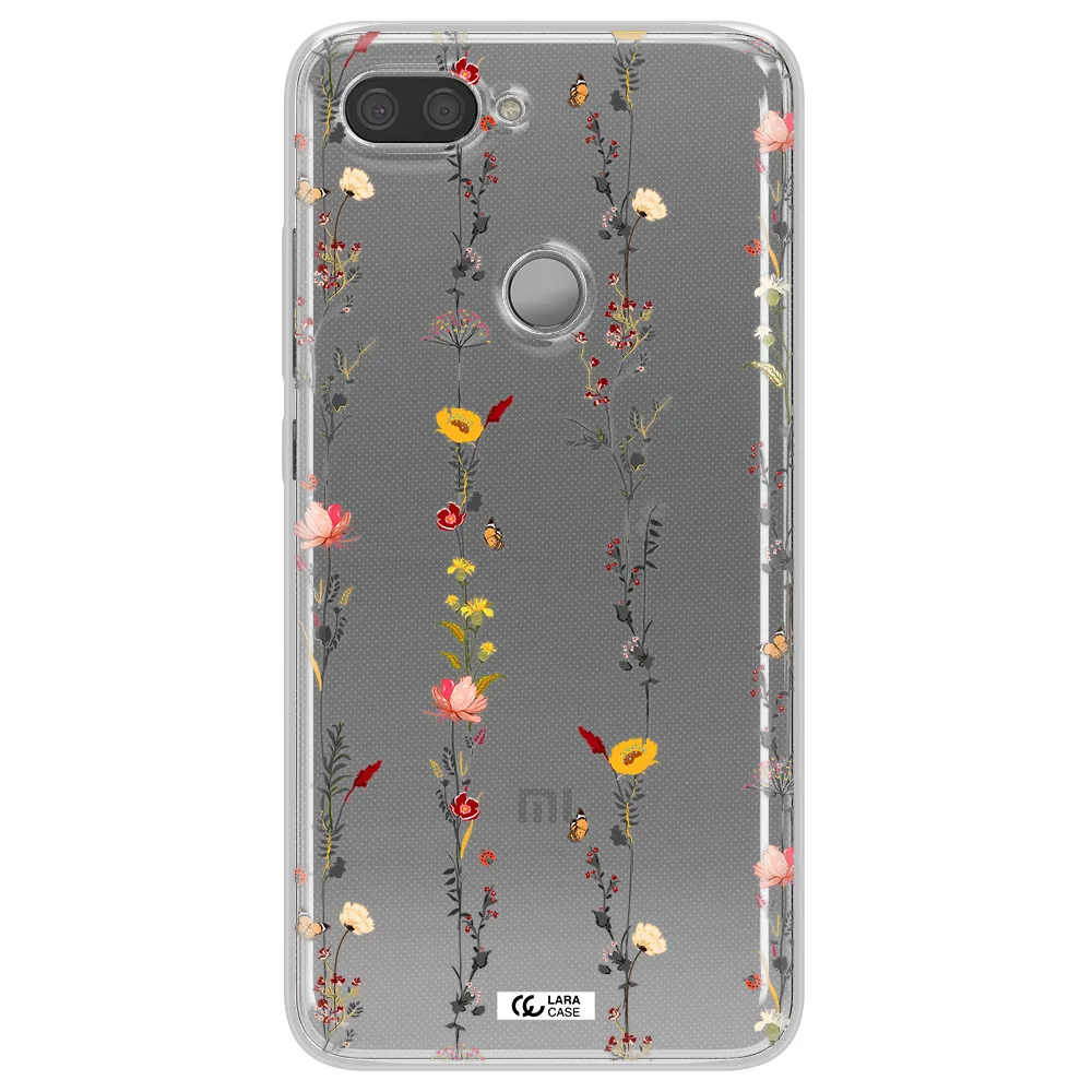 Parallel Flower Xiaomi Mi 8 Lite Clear TPU Case
