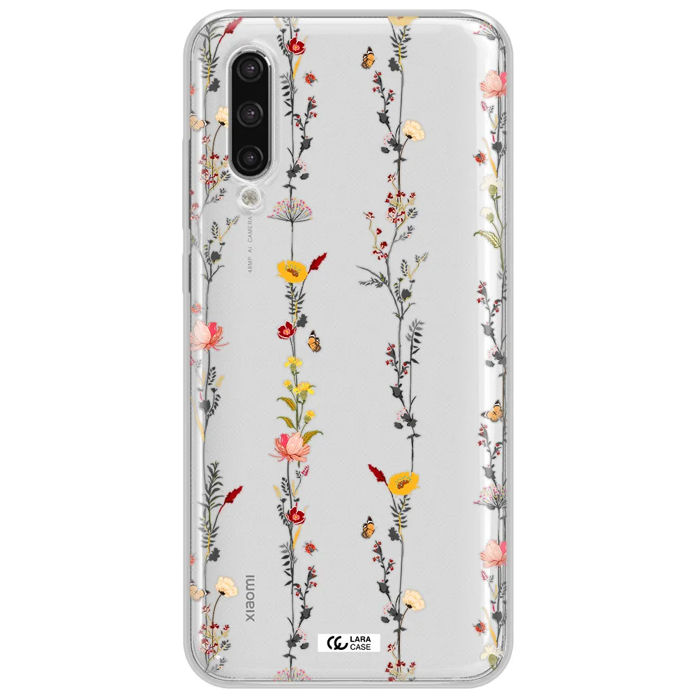 Parallel Flower Xiaomi Mi 9 Lite Clear Tpu Case