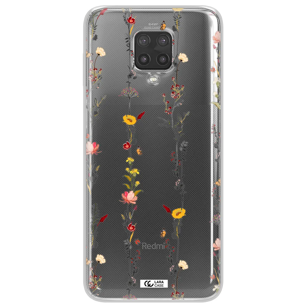 Parallel Flower Xiaomi Note 9 Pro Clear TPU Case