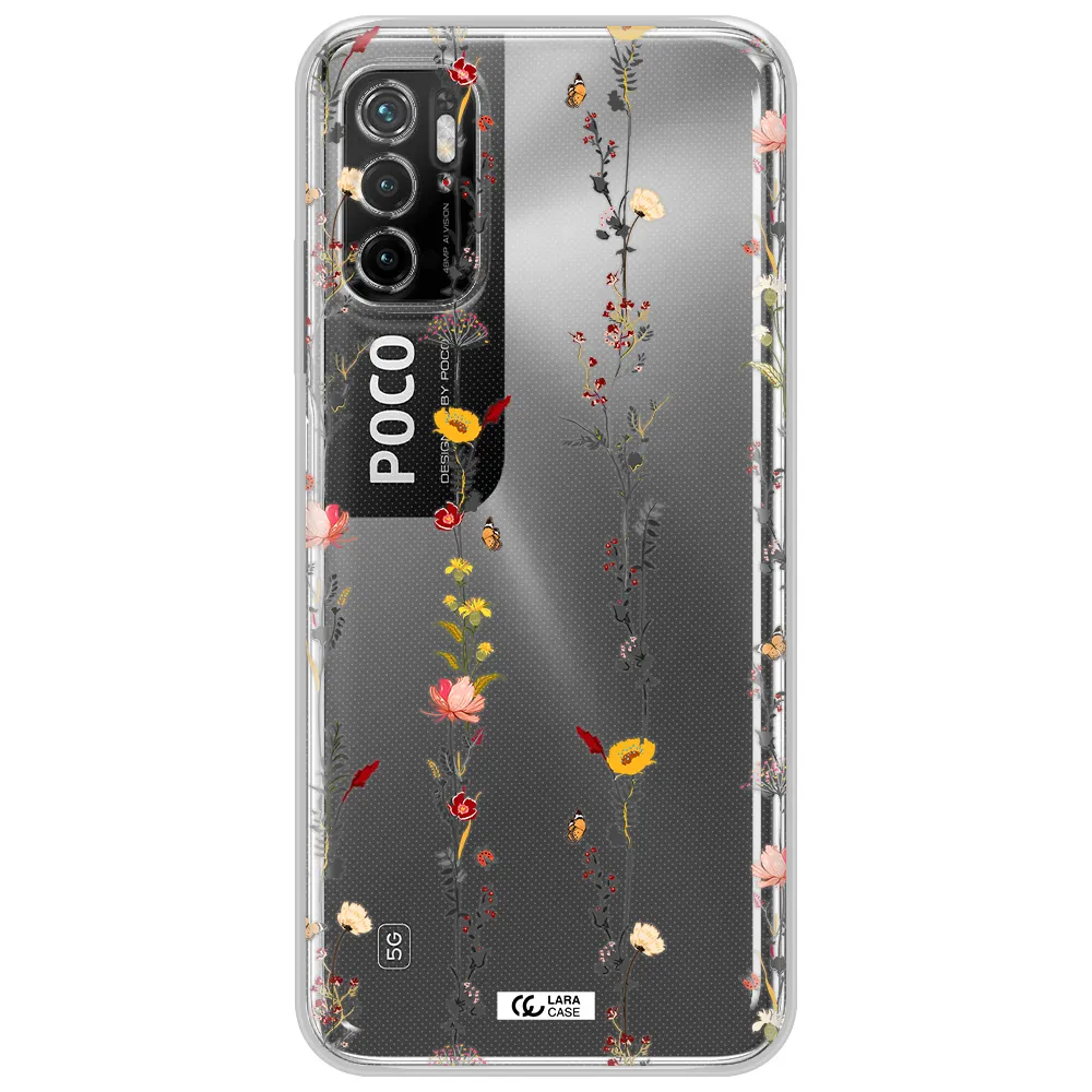 Parallel Flower Xiaomi Poco M3 Pro Clear Tpu Case