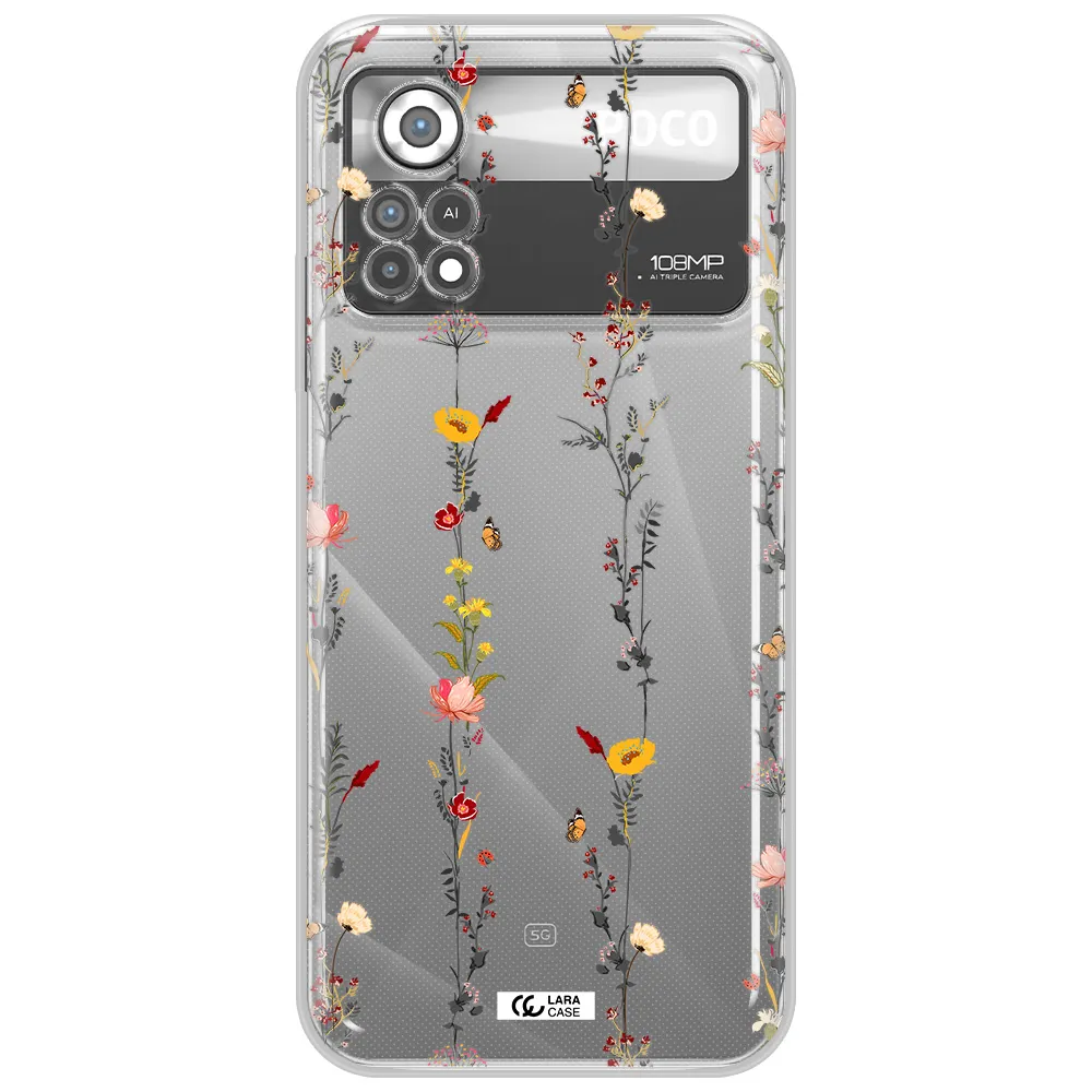 Parallel Flower Xiaomi Poco X4 Pro Clear TPU Case
