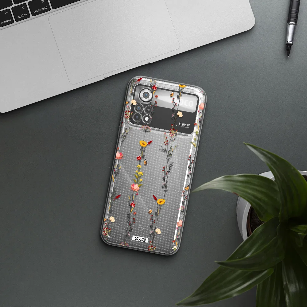 Parallel Flower Xiaomi Poco X4 Pro Clear TPU Case