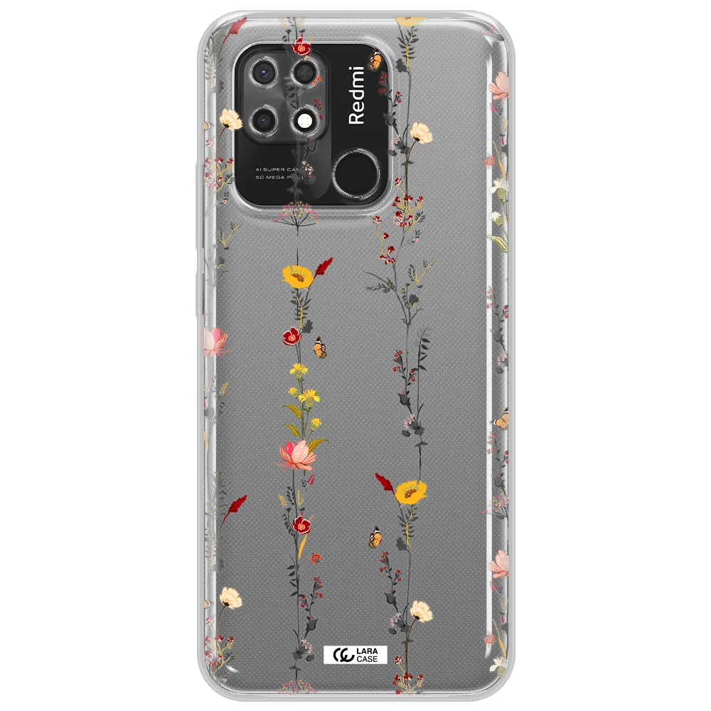 Parallel Flower Xiaomi Redmi 10C Clear TPU Case