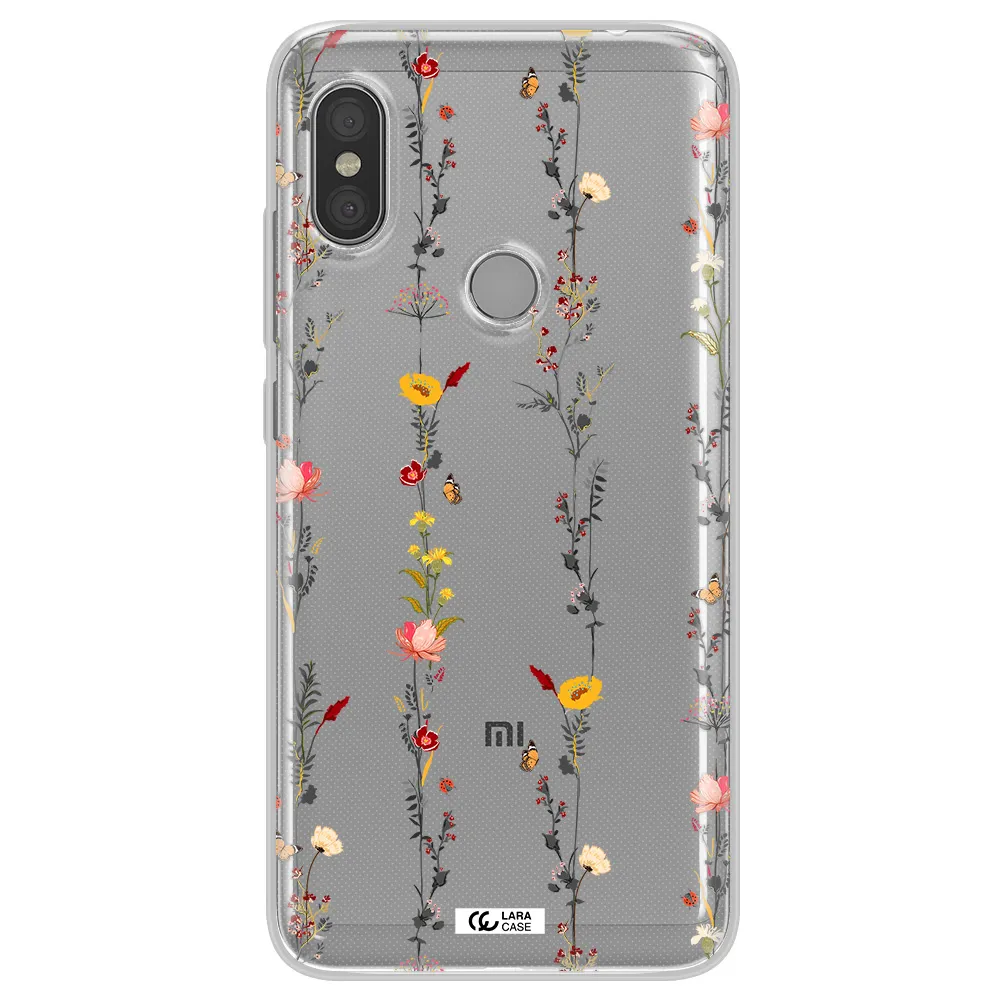Parallel Flower Xiaomi Redmi Note 6 Pro Clear TPU Case