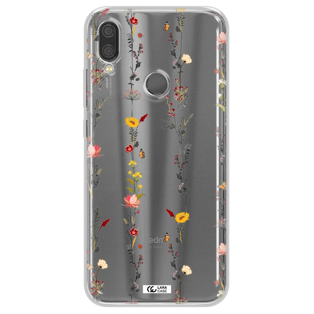 Parallel Flower Xiaomi Redmi Note 7 Clear TPU Case