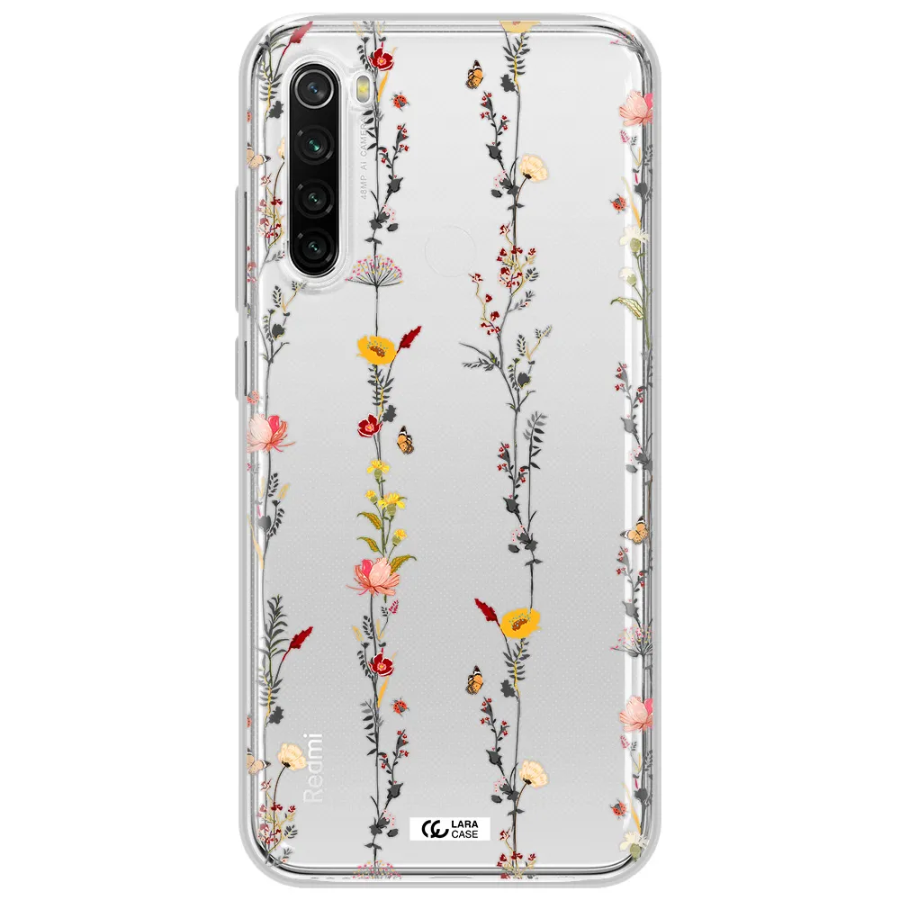 Parallel Flower Xiaomi Redmi Note 8T Clear Tpu Case