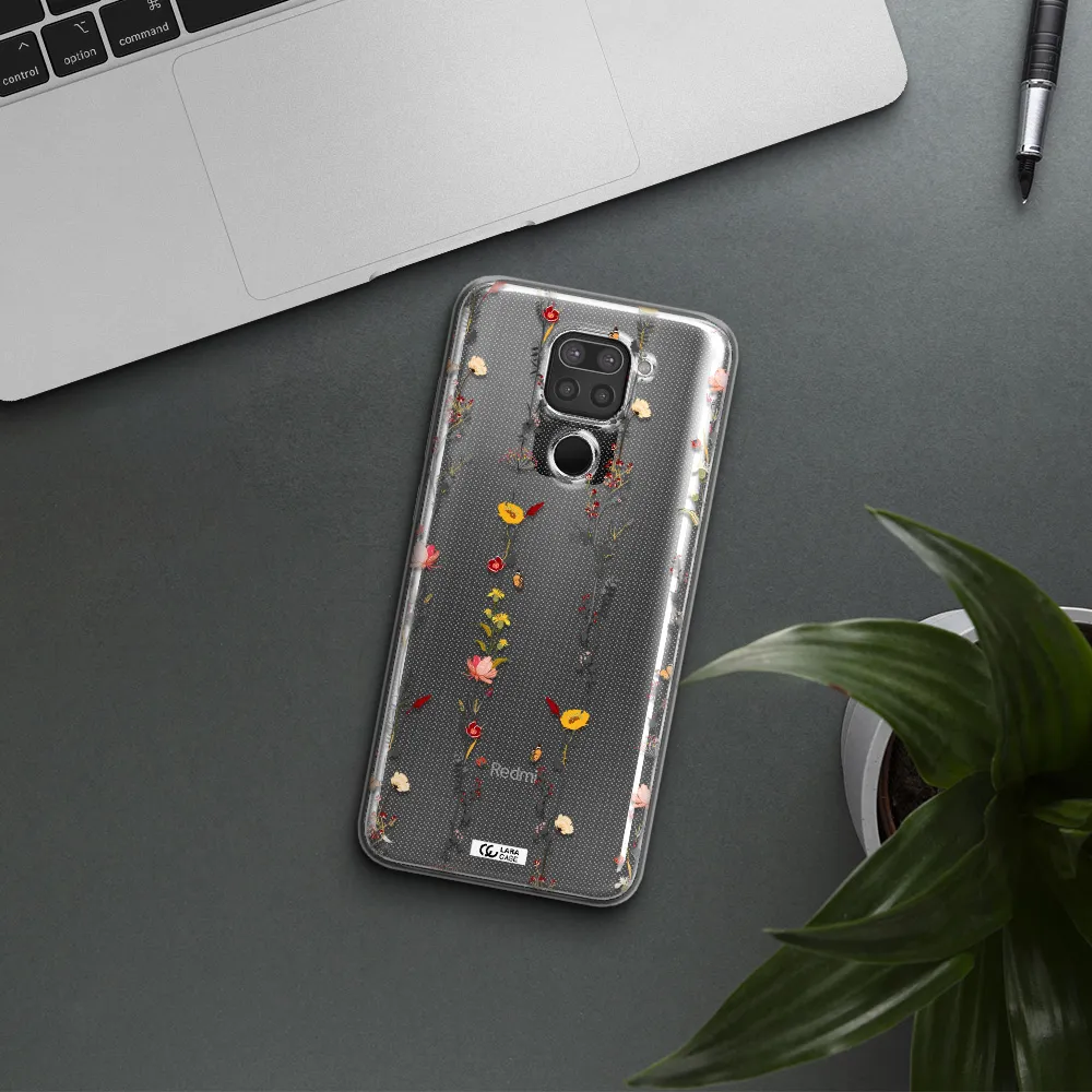 Parallel Flower Xiaomi Redmi Note 9 Clear TPU Case