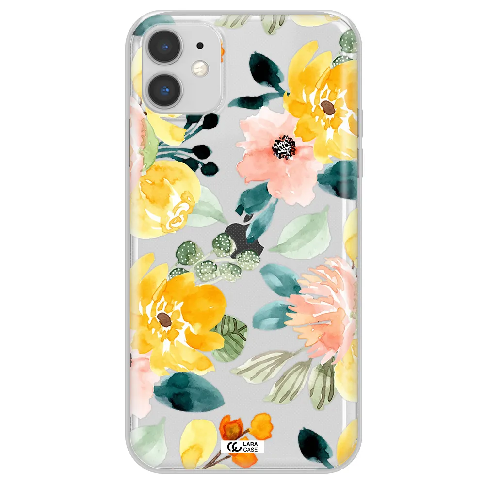 Watercolor Flowers Apple iPhone 11 Clear TPU Case