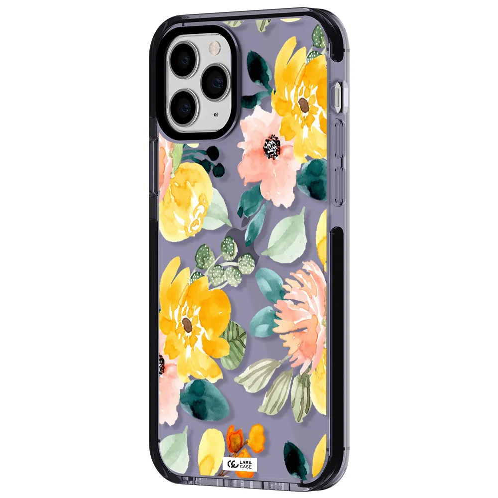 Watercolor Flowers Apple iPhone 11 pro impact Lilac Case