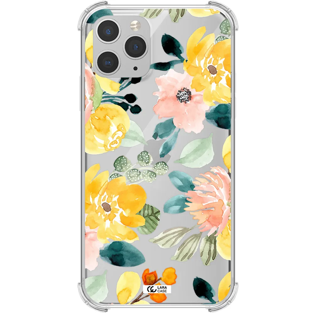 Watercolor Flowers Apple iPhone 11 pro max Clear PC Case