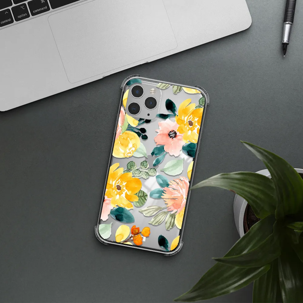 Watercolor Flowers Apple iPhone 11 pro max Clear PC Case