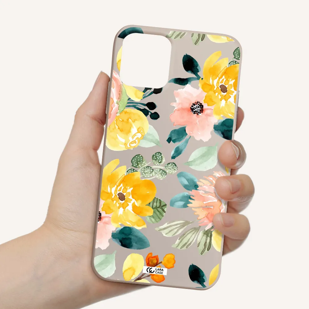 Watercolor Flowers Apple iPhone 11 pro max Silicone Stone Case