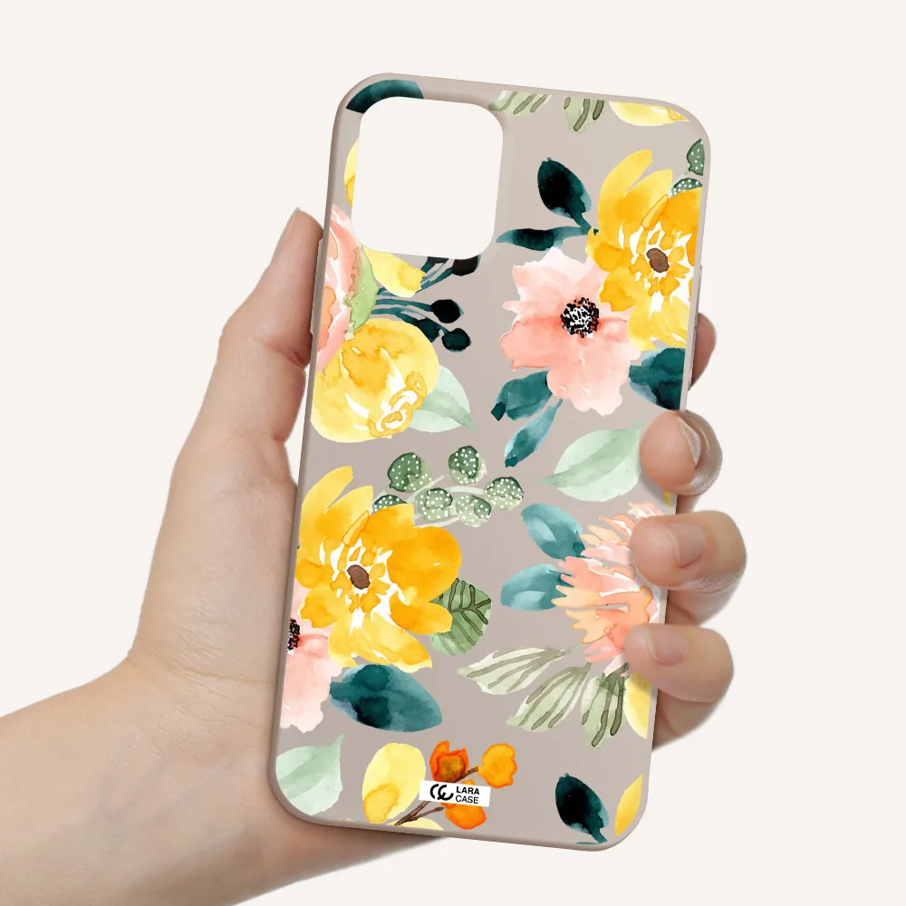 Watercolor Flowers Apple iPhone 11 pro Silicone Stone Case