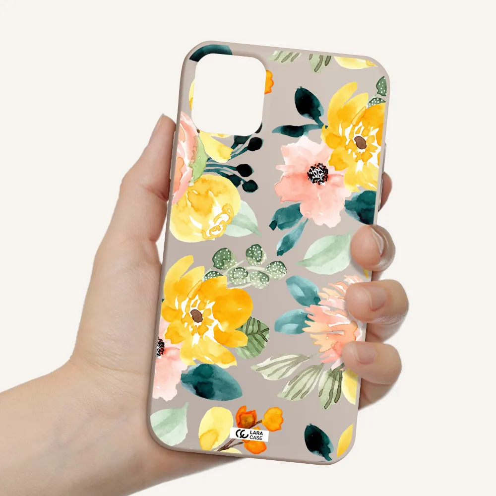 Watercolor Flowers Apple iPhone 11 Silicone Stone Case
