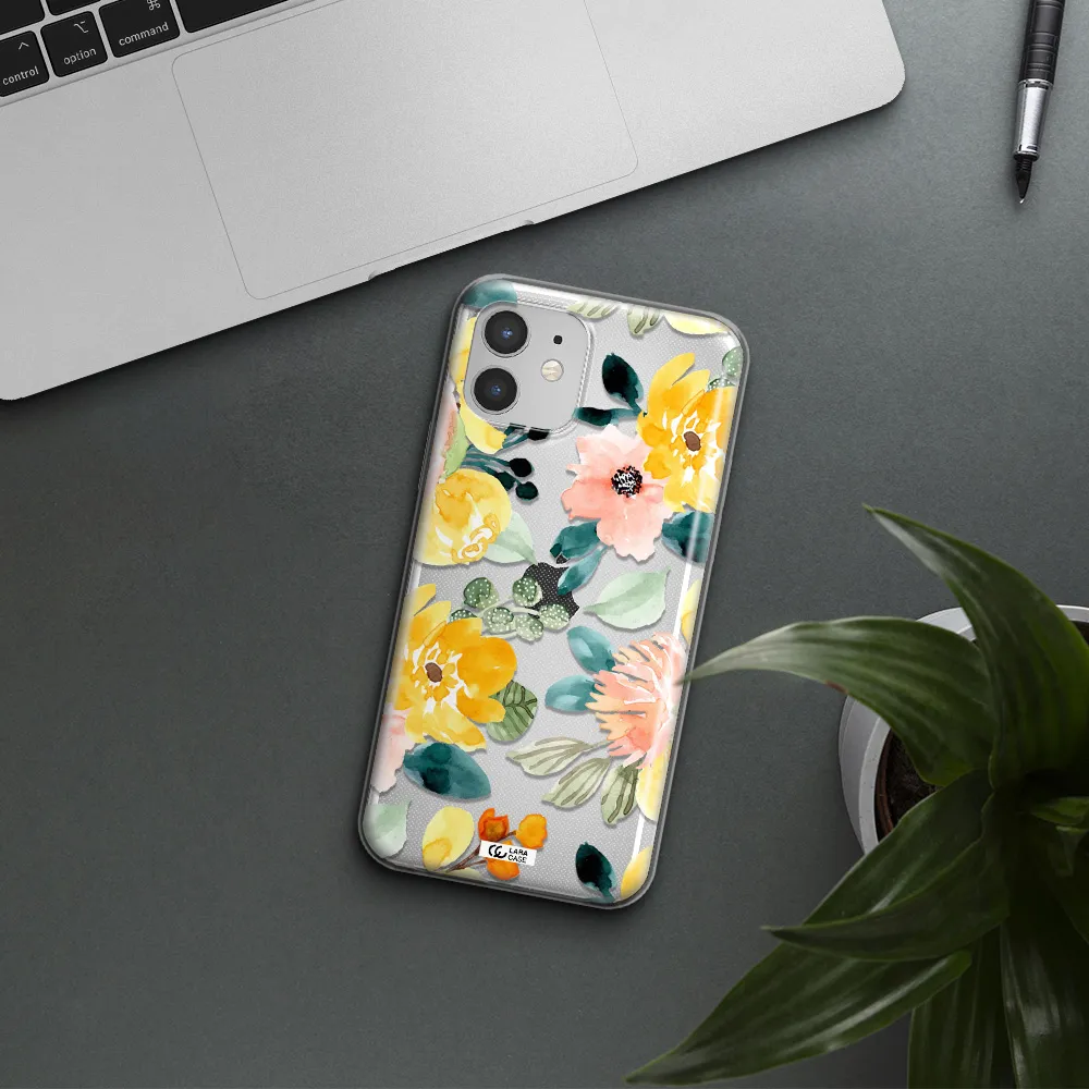 Watercolor Flowers Apple iPhone 12 Clear TPU Case