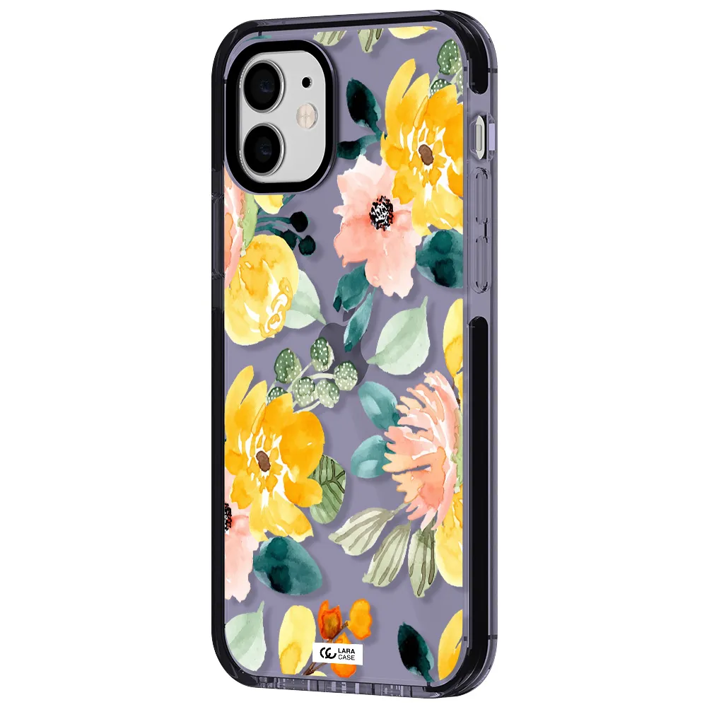 Watercolor Flowers Apple iPhone 12 impact Lilac Case