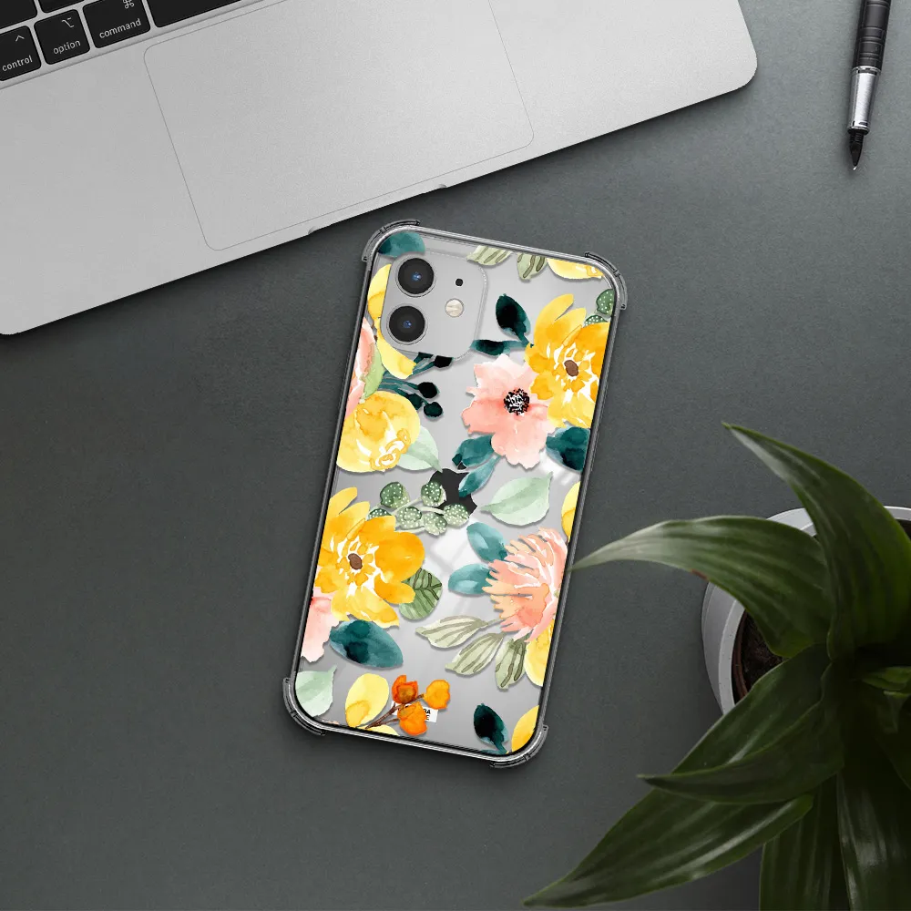 Watercolor Flowers Apple iPhone 12 mini Clear PC Case