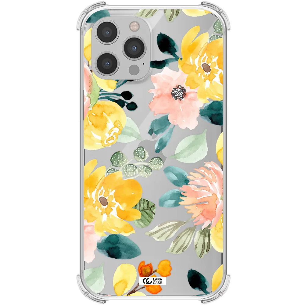 Watercolor Flowers Apple iPhone 12 pro Clear PC Case
